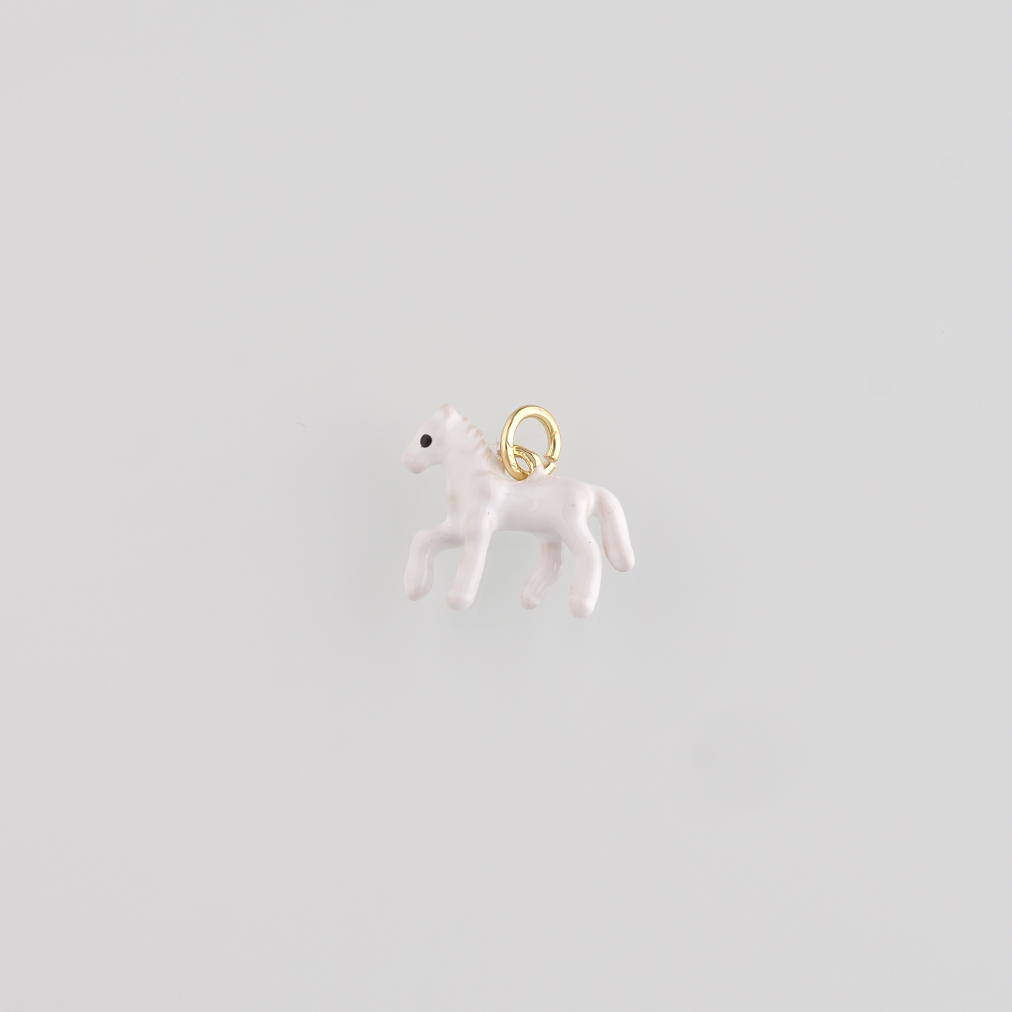 18K Gold Filled Horse Pendant,Enamel Horse Charm Earrings Necklace for DIY Jewelry Making Supply
