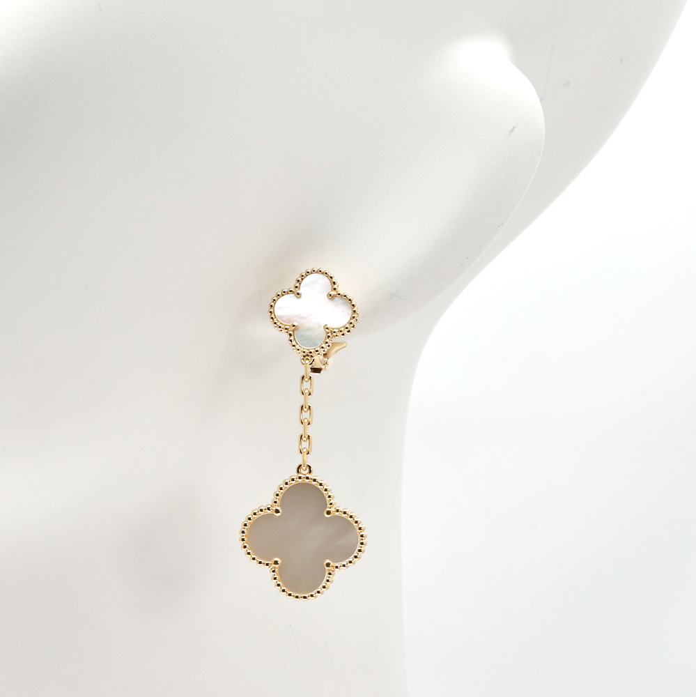 Van Cleef & Arpels Magic Alhambra Earrings 18K Yellow Gold Mother of Pearl VCARD78800