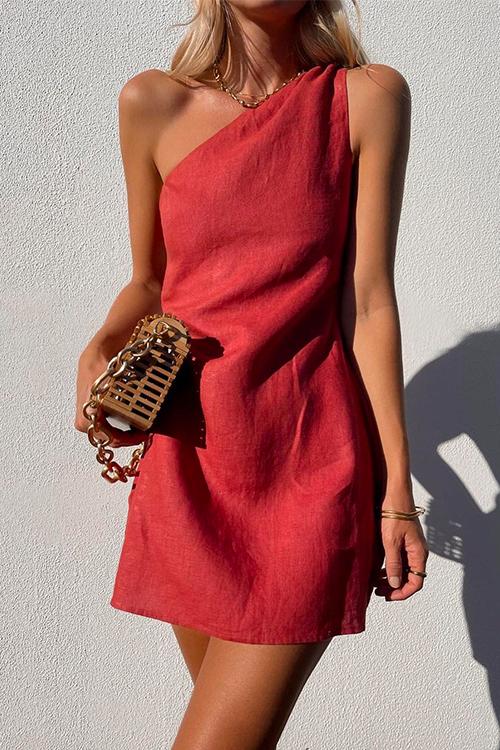 One Shoulder Mini DressClistos