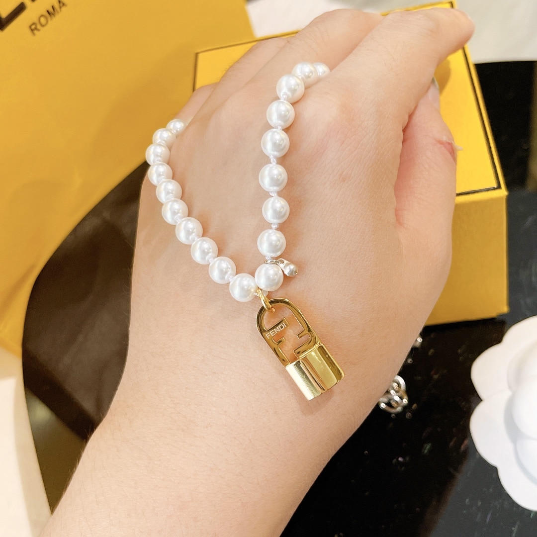 Fendi Lock Pear Necklace