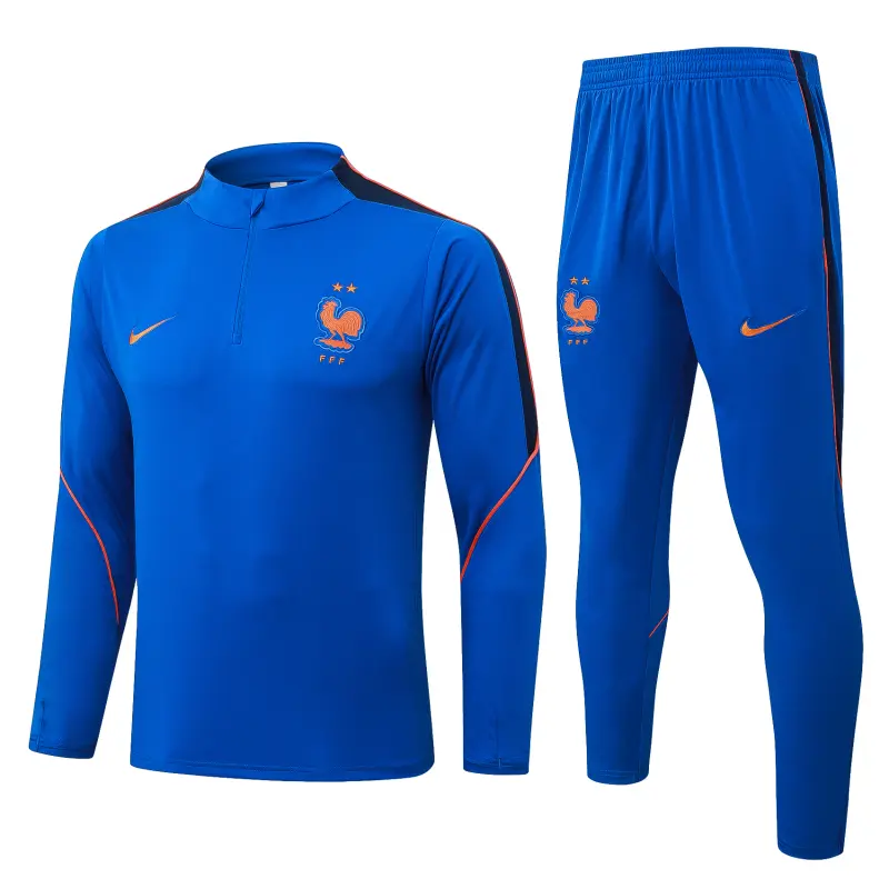 France 26/27 Half Zipper Training Suit - Blue