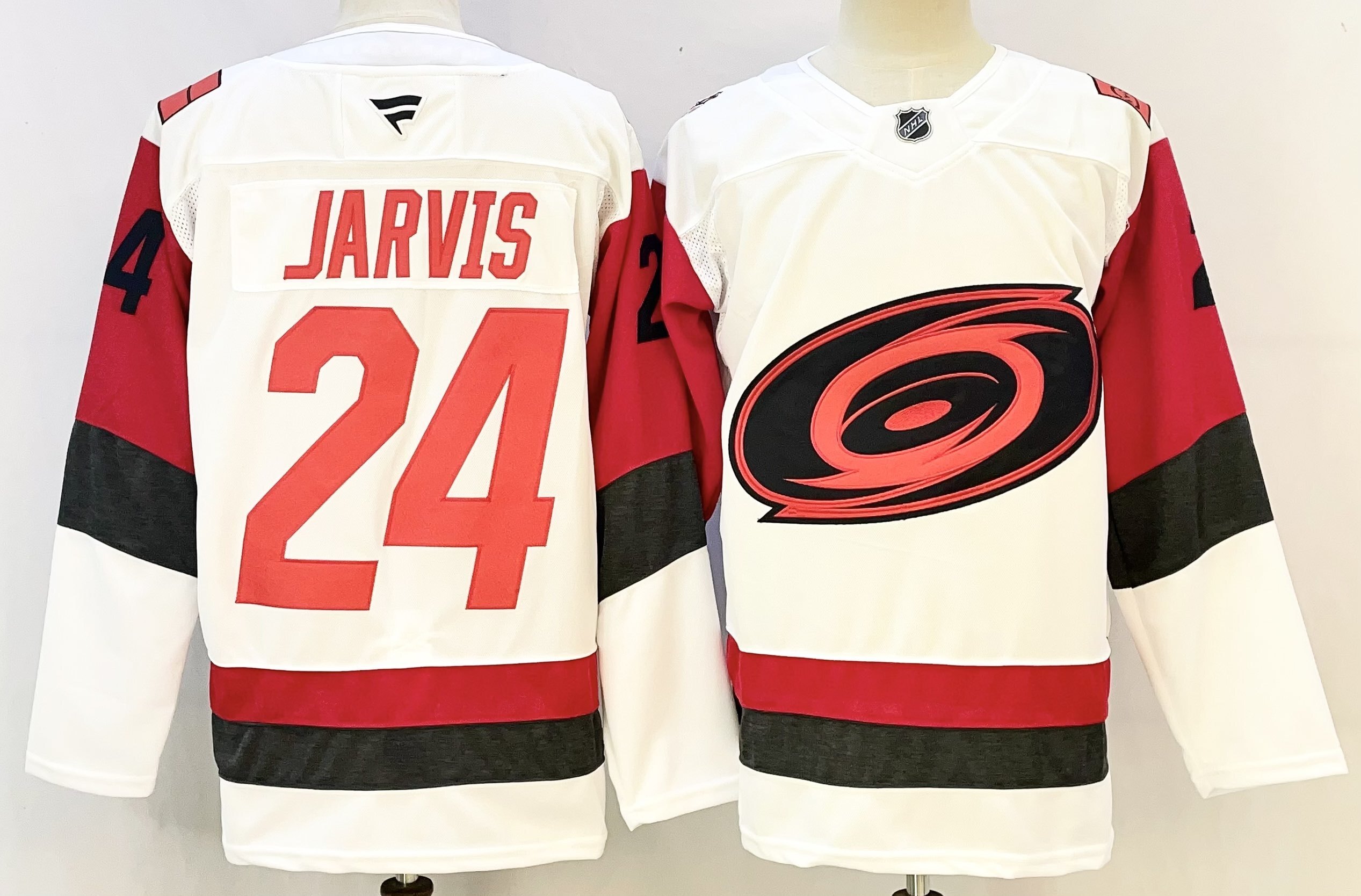 Men's Carolina Hurricanes Seth Jarvis #24 Fanatics White Away Premium Jersey