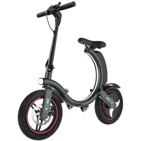 Gyroor Electric Bike for Adults, 450W eBike with 18.6MPH up to 20 Mileage, Folding Electric Bike 14in Air-Filled Tires, Disc and Electronic Brake, 3 Speed Modes