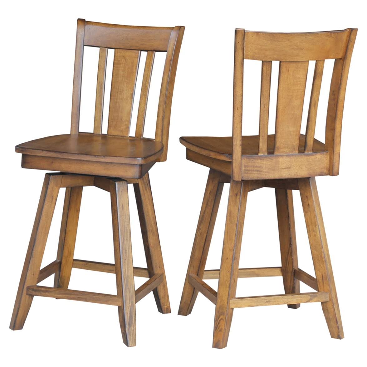 International Concepts San Remo Pecan Swivel Counter Height Stool