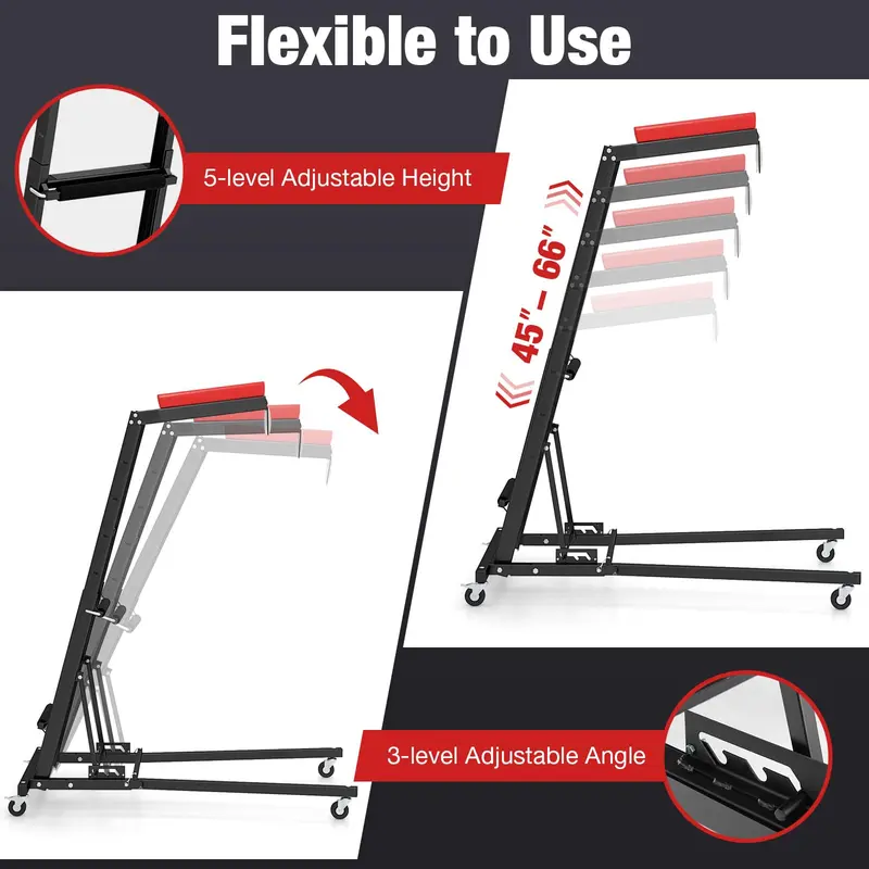 Topside Automotive Creeper – Extendable (45″–66″) Foldable Mechanic’s Roller for Under-Vehicle Work