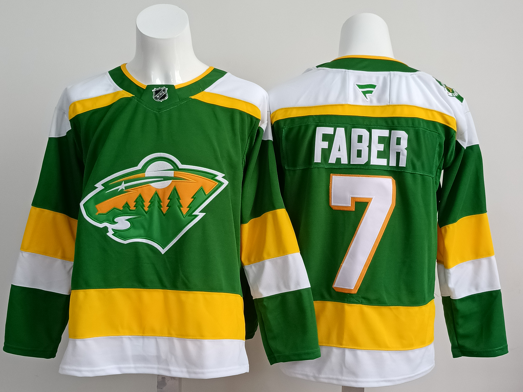 Men's Minnesota Wild Brock Faber #7 Fanatics Bright Green Retro Version Player Jersey