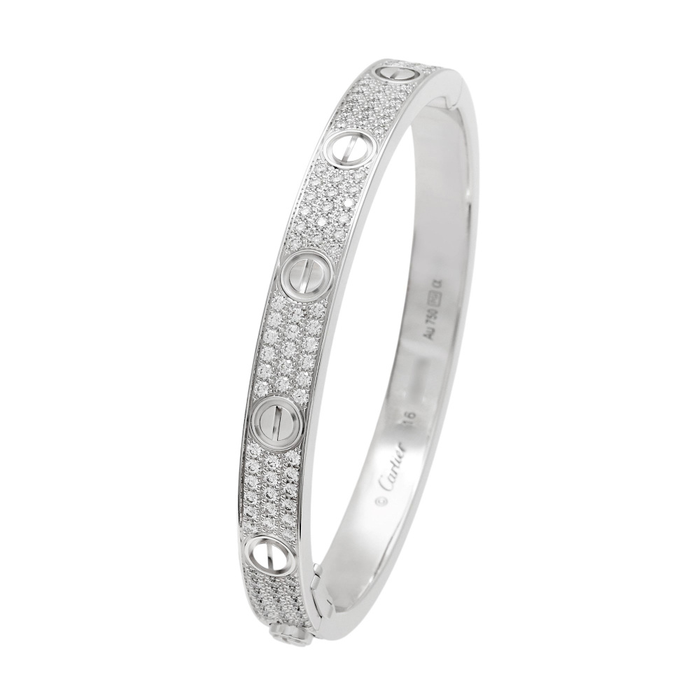 Cartier Love Classic Model Bracelet 18K White Gold Diamond