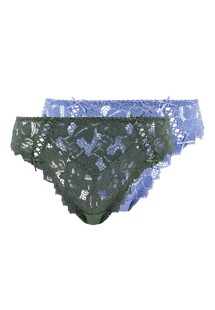 Lot de 2 slips Arum Vert Thym et Bleu Jacaranda