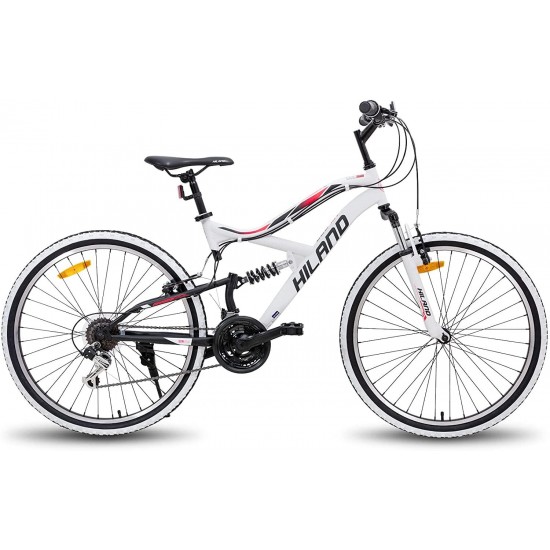 26 Inch Mountain Bike MTB Bicycle Full-Suspension 18/21 Speeds Drivetrain Cycling Urban Commuter City Bicycle 3 Colors