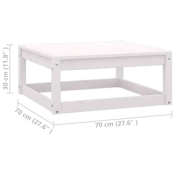 vidaXL 10 Piece Patio Lounge Set with Cushions White Solid Pinewood