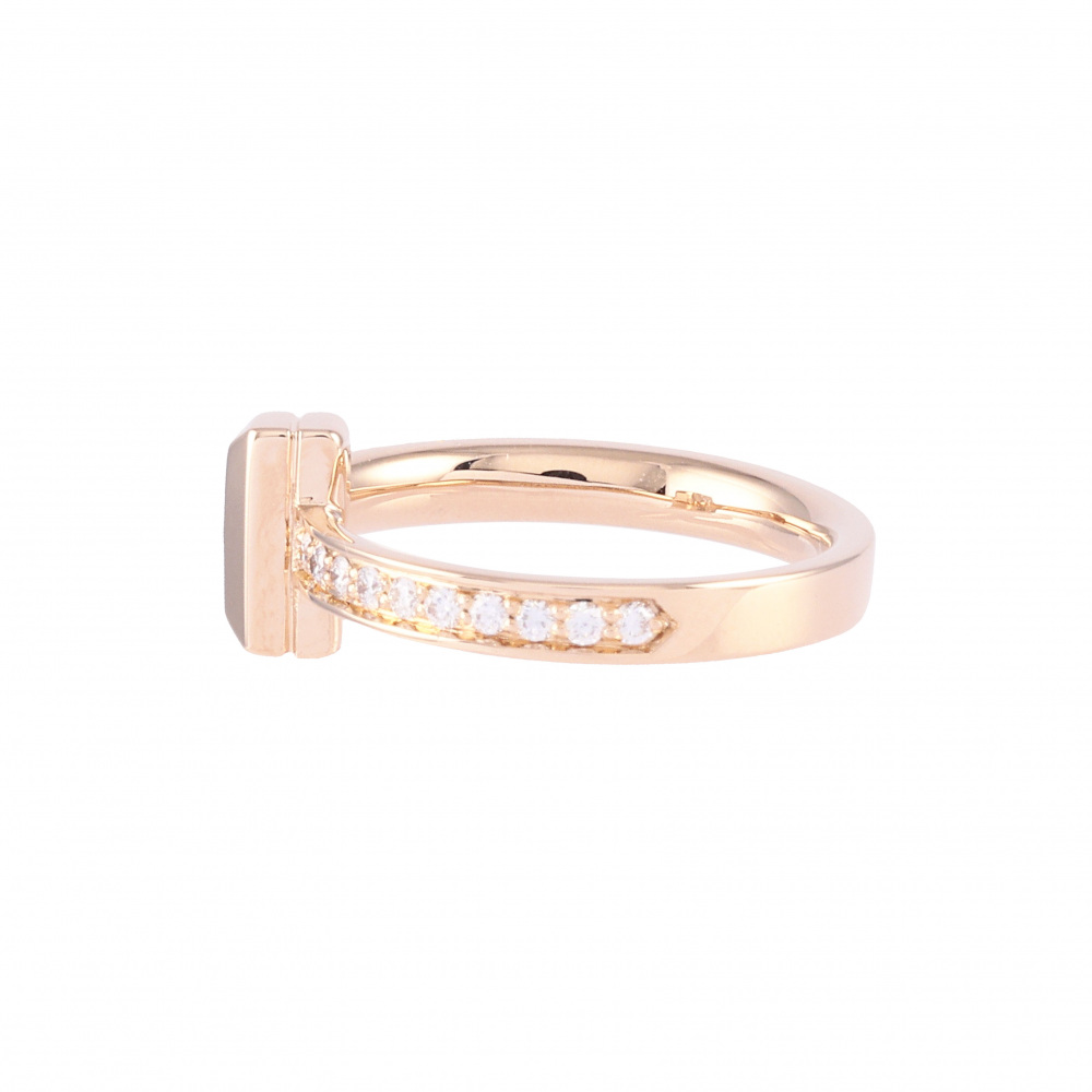 Tiffany & Co. Tiffany T T-one Ring 18K Rose Gold Diamond 67795342