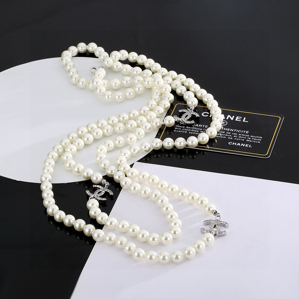 Chanel Double C Pearl Necklace - cnluxepick