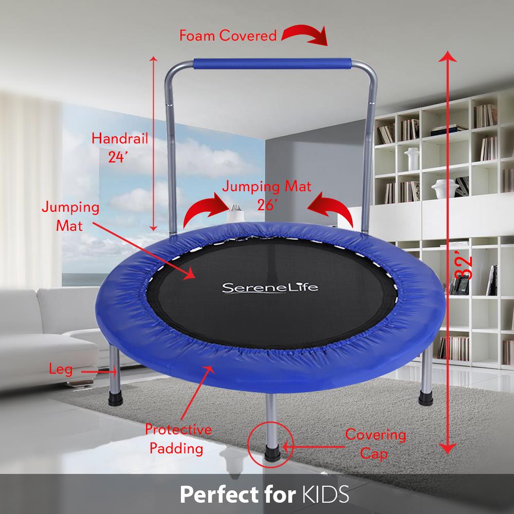 SereneLife SLSPT365 - Jumping Fun Sports Trampoline, Kids Size
