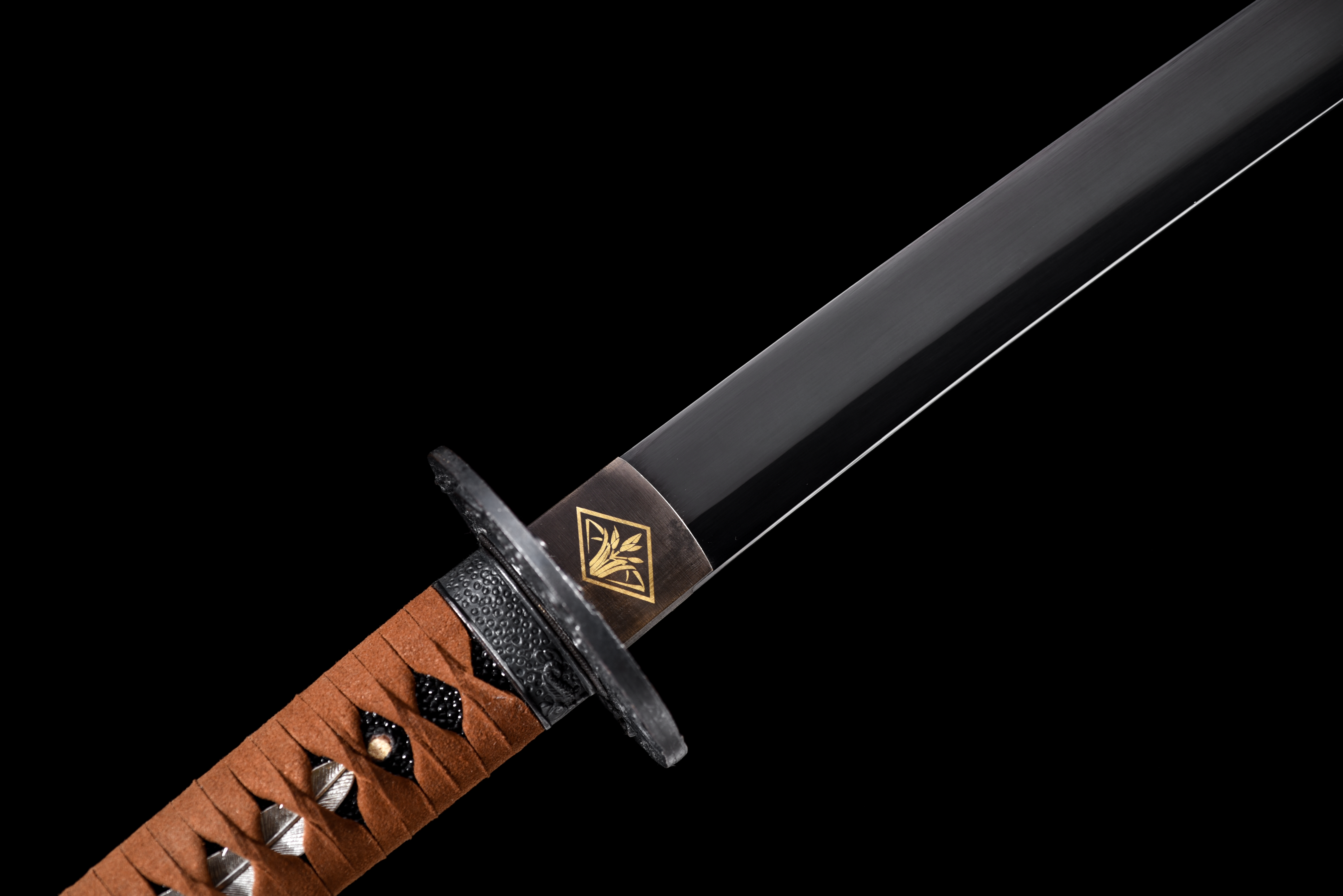 Black Wave Katana – Manganese Steel, Black Baked, Full Tang