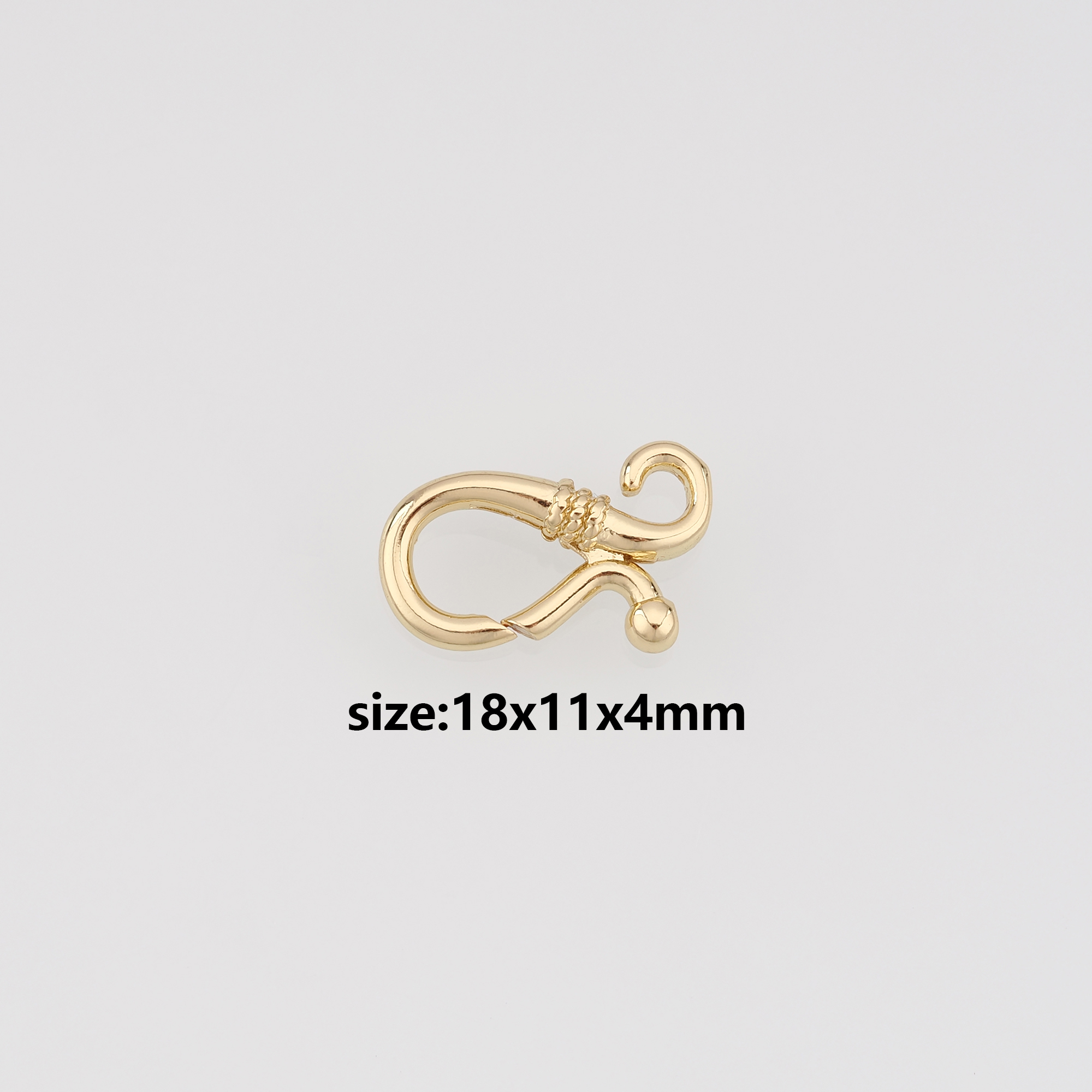 18K Gold Filled Geometric Carabiner Clasp,Dainty Spring Push Gate Clasp for DIY Jewelry Finding Necklace Bracelet