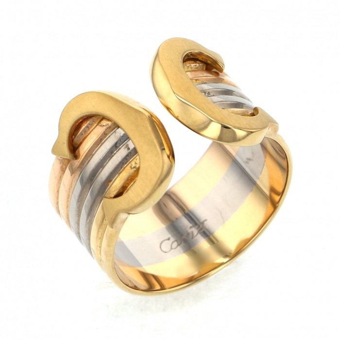 Cartier C2 Ring K18YG Yellow Gold K18WG White Gold K18PG Pink Gold Ring Tri-Gold