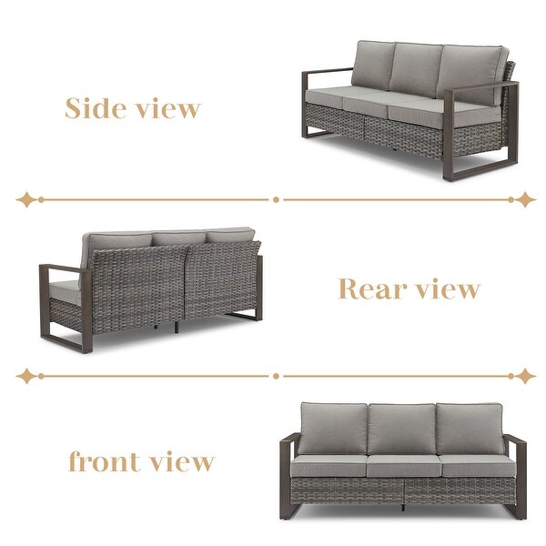 Patio Sofa Wicker High Back Sofa