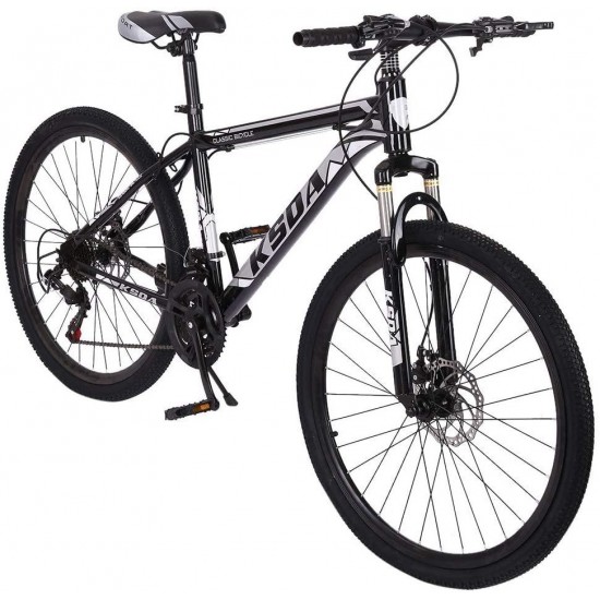 Mens/Womens Mountain Bike, Aluminum Frame Bike with Linear Pull Brakes | 26 Inch All-Terrain Bicycle with Front Suspension Adjustable Seat