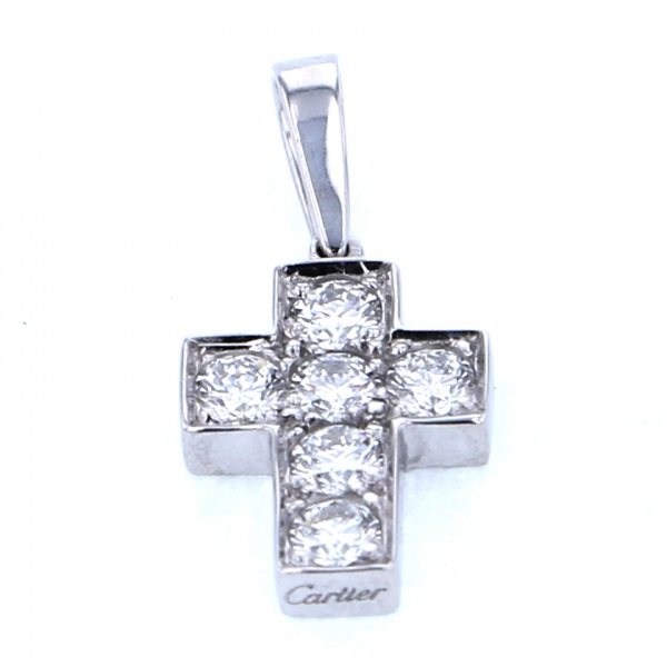 Cartier White Gold Diamond Pendant Top K18WG Pendant Top Necklace