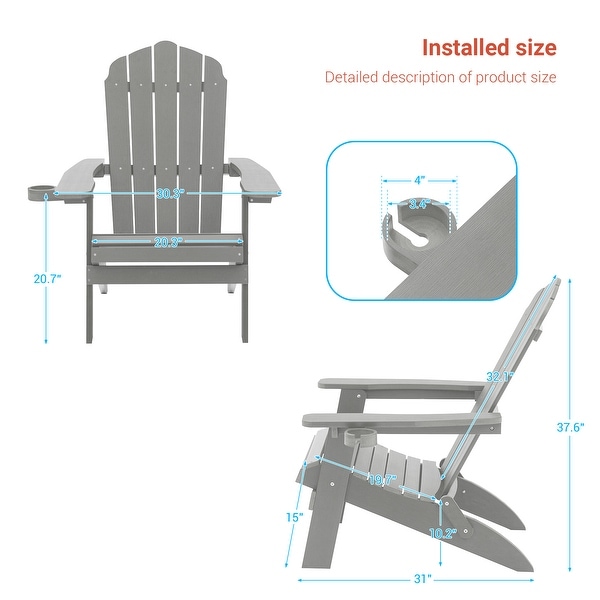 AOOLIMICS Patio Folding Adirondack Chairs Fire Pit Chair