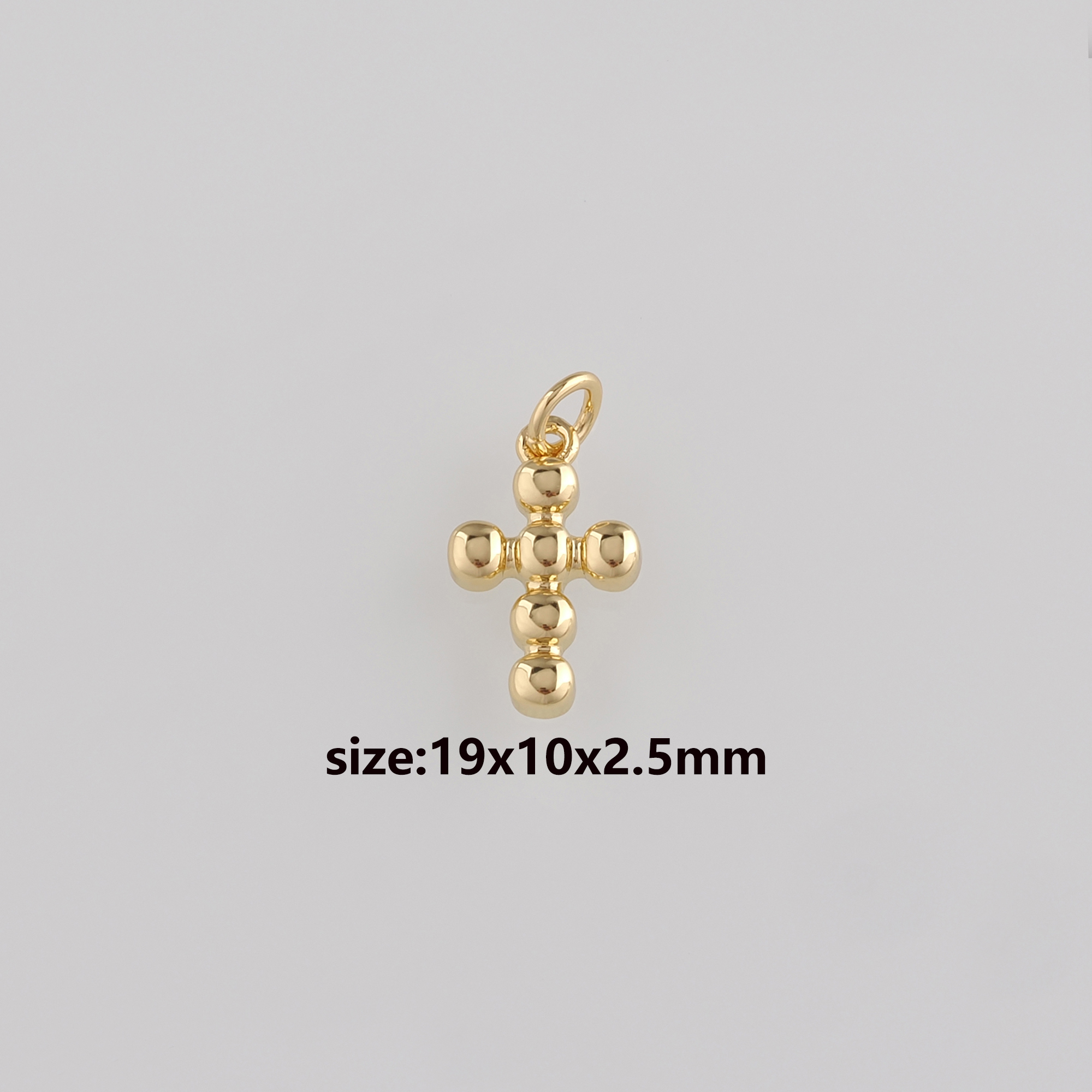 18K Gold Filled Cross Pendant,Religious Charm Earrings Necklace for DIY Jewelry Making Supply
