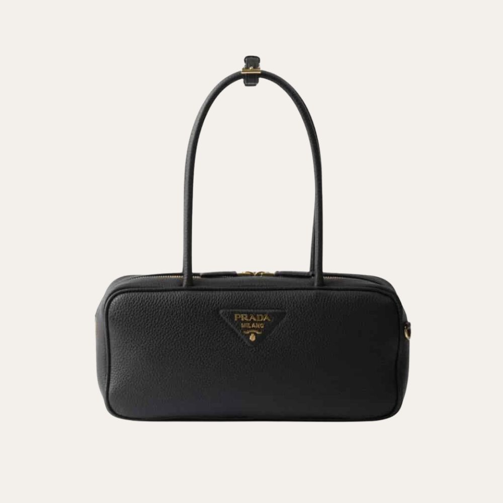 Prada Medium Top Handle Bag Black 11.4 Inches 1BB126 2DKV F0632 V Ono