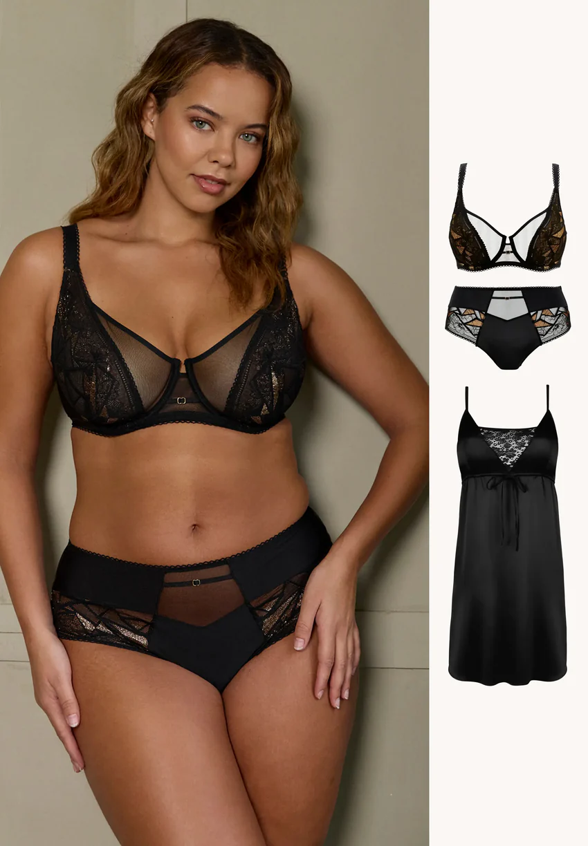 Ensemble Désiré Noir avec nuisette