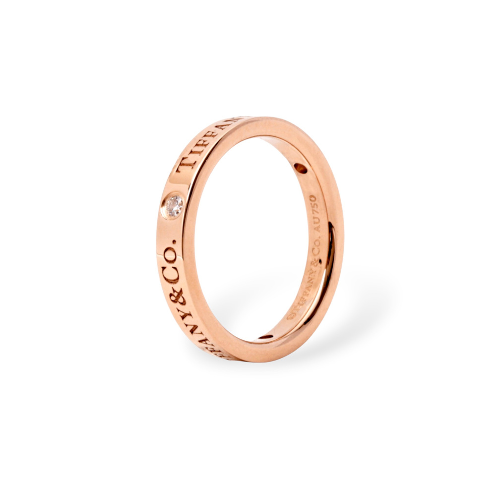 Tiffany & Co. Tiffany Band Ring 18k Rose Gold Ring Diamond 60000528