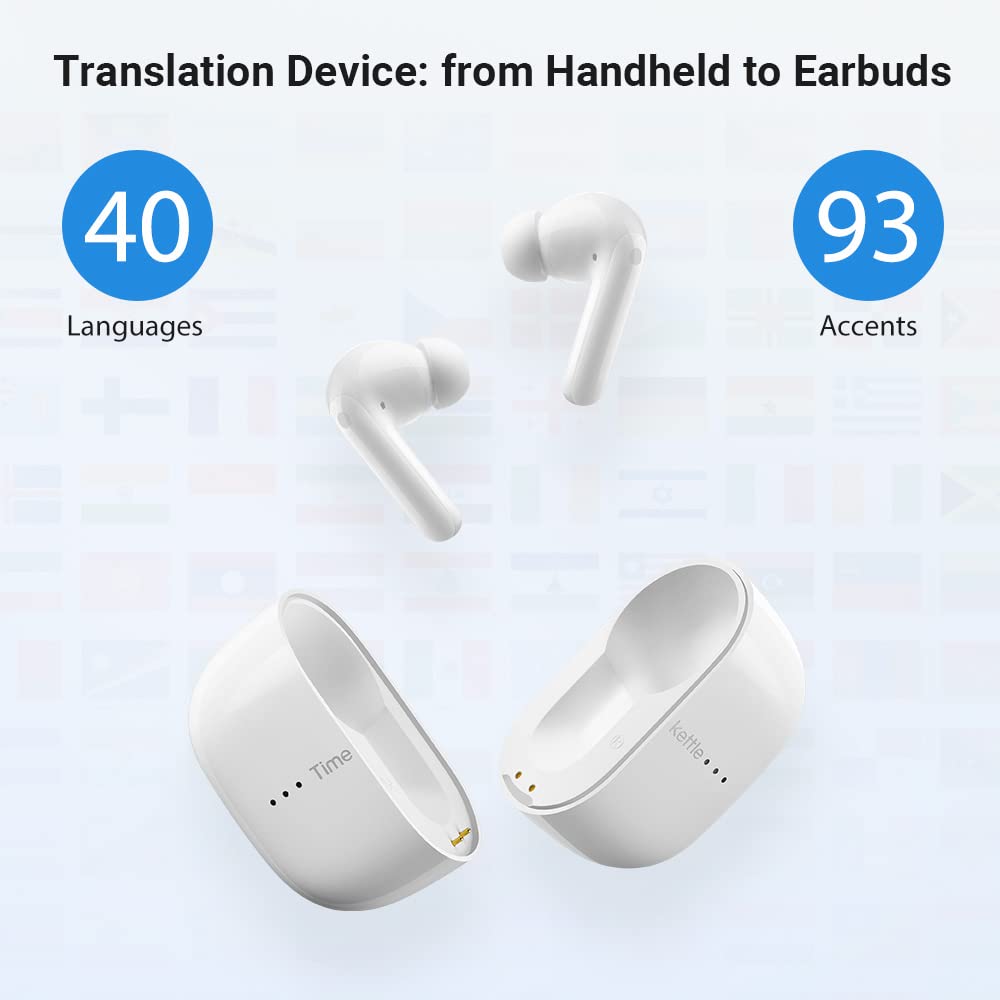 Timekettle M3 Language Translator Earbuds, Two-Way, with APP for 40 Languages & 93 Accents Online