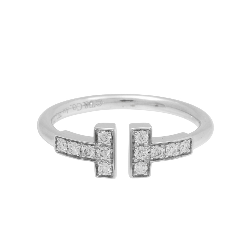 Tiffany & Co. Tiffany T Diamond Wire Ring 18K White Gold 60147232