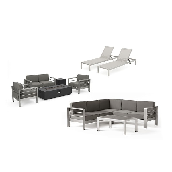 Cape Coral Outdoor 11piece Sofa and Chat Set by Christopher Knight Home