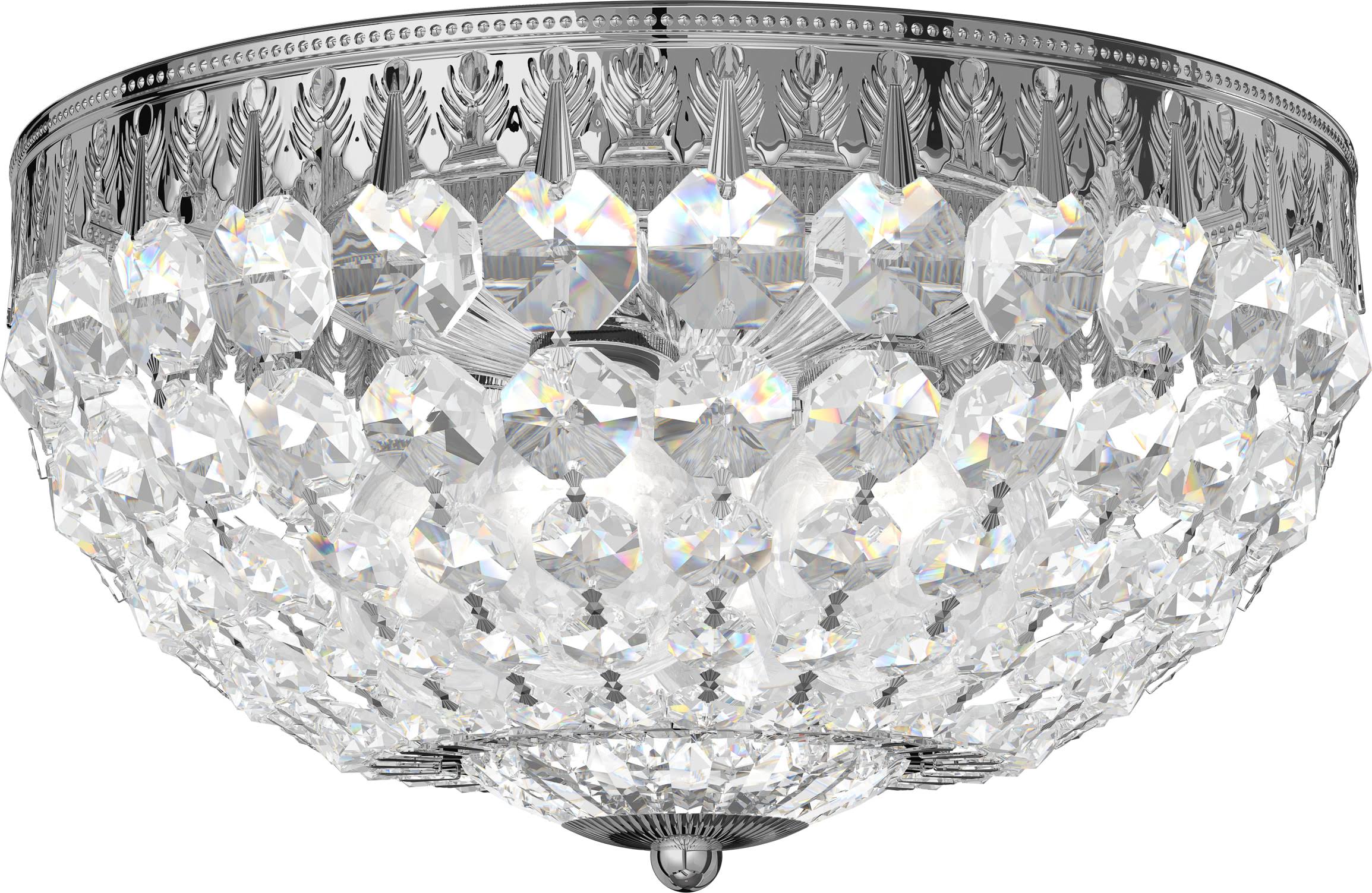 Schonbek 1560-40A Petit Crystal Flush Mount in Silver