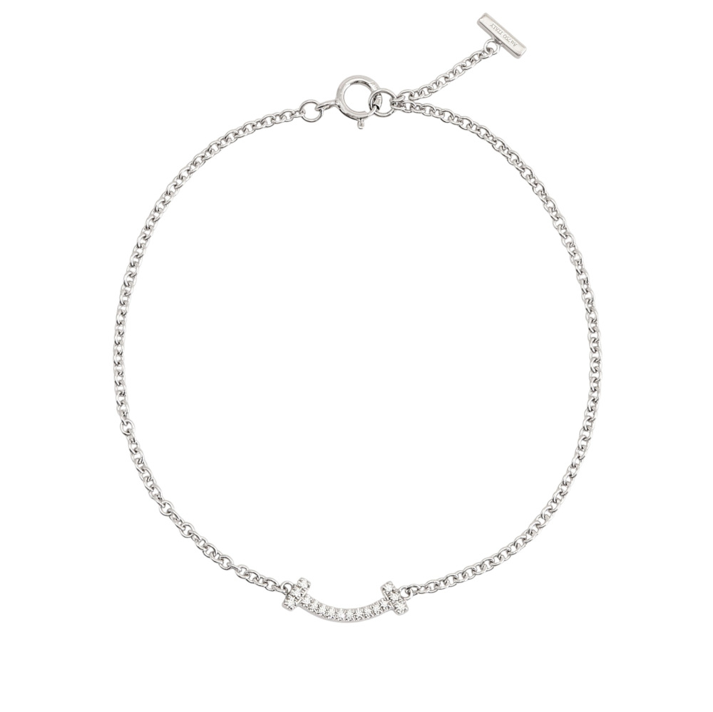 Tiffany & Co. Tiffany T Smile Bracelet 18K White Gold Diamond 62994797