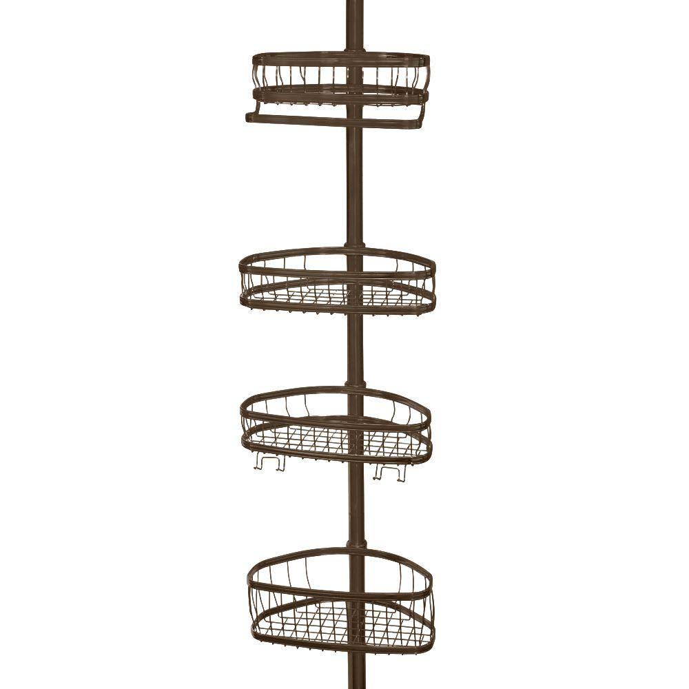 Interdesign York Tension Pole Shower Caddy in Bronze