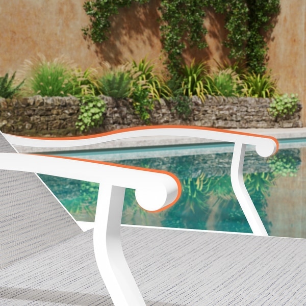 Pellebant 2PCS Patio Aluminum Adjustable Chaise Lounge Chair
