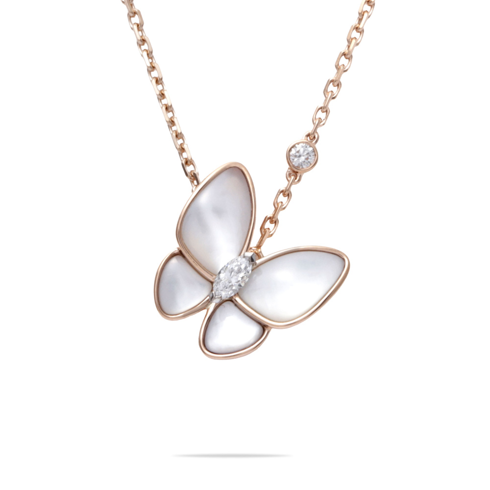 Van Cleef & Arpels Fauna de Papillon Necklace 18K Rose Gold VCARO8FO00