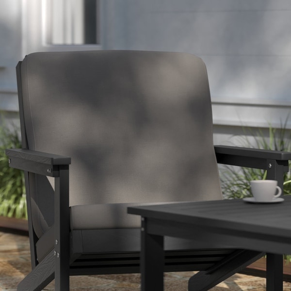 AllWeather Poly Resin Adirondack Style Chair and Cushions