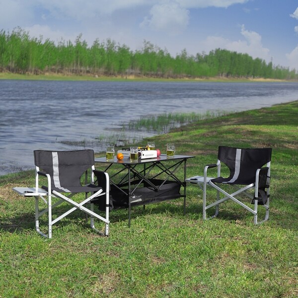 Set of 3,Folding Outdoor Table and Chairs Set for Indoor,Outdoor Camping,Picnics,Beach,Backyard,BBQ,Party,Patio