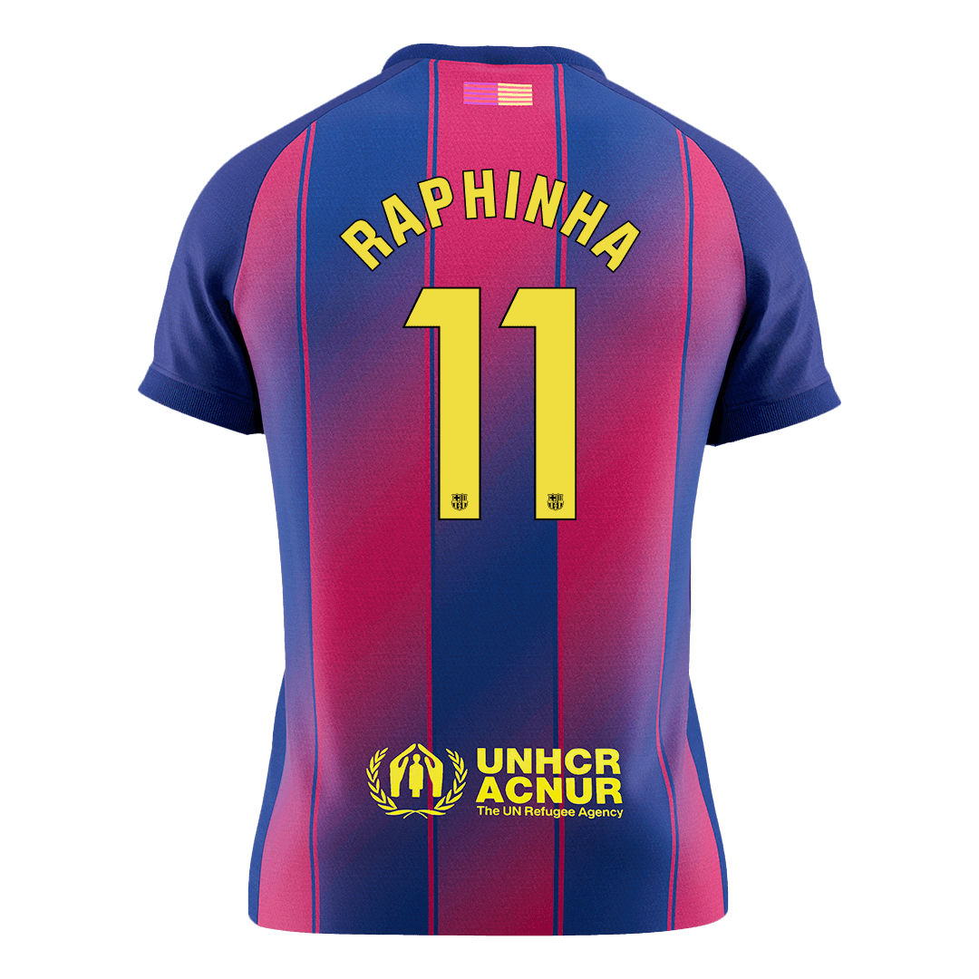 RAPHINHA #11 Barcelona Home Soccer Jersey 2025/26