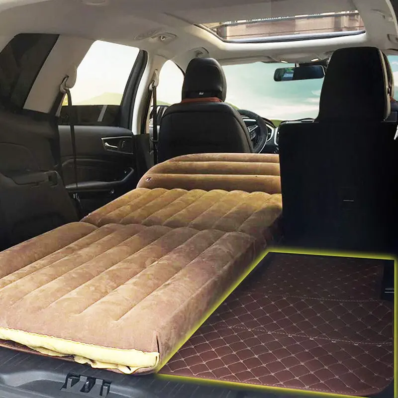 SUV Backseat Air Mattress – Inflatable Car Bed with Electric Pump and Soft Flocked Surface