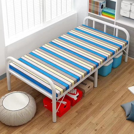 Folding Bed Single Thickening Upgrade Portable Office Nap Bed No installation Bed with mattress