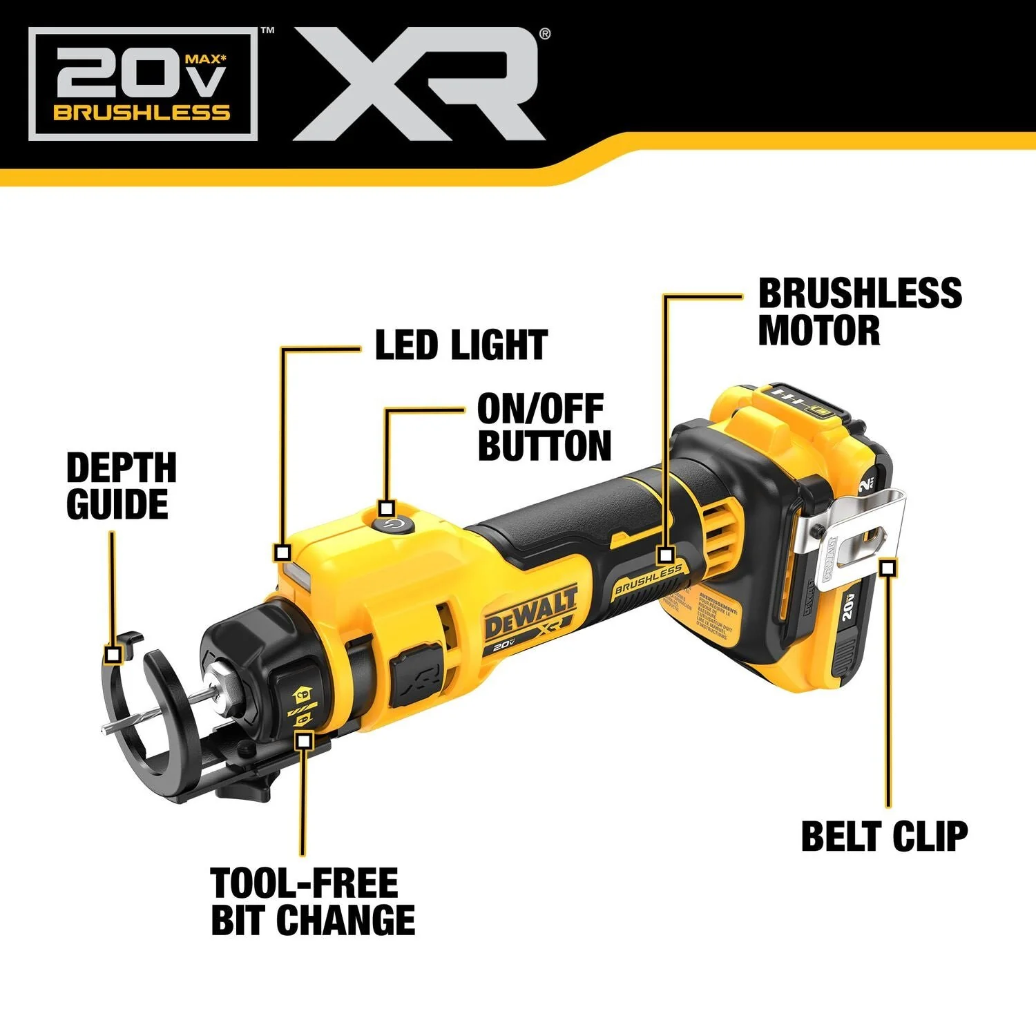 2026 DEWALT DCK265D2-20V MAX* XR Brushless Drywall Screwgun and Cut-Out Tool Combo Kit (2.0Ah)