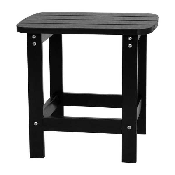 Set of 2 Poly Resin Adirondack Rocking Chairs with 1 Side Table