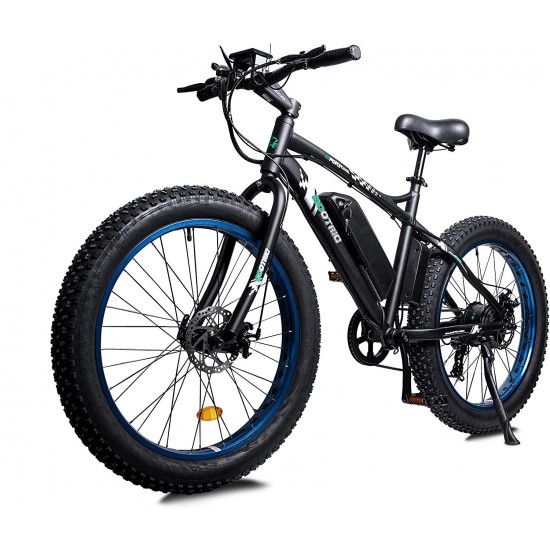 Powerfu Fat Tire Electric Bike Beach Snow Bicycle 26″ 4.0 inch Fat Tire Ebike 500W 13AH 36V Electric Mountain Bicycle with 7 Speeds Lithium Battery
