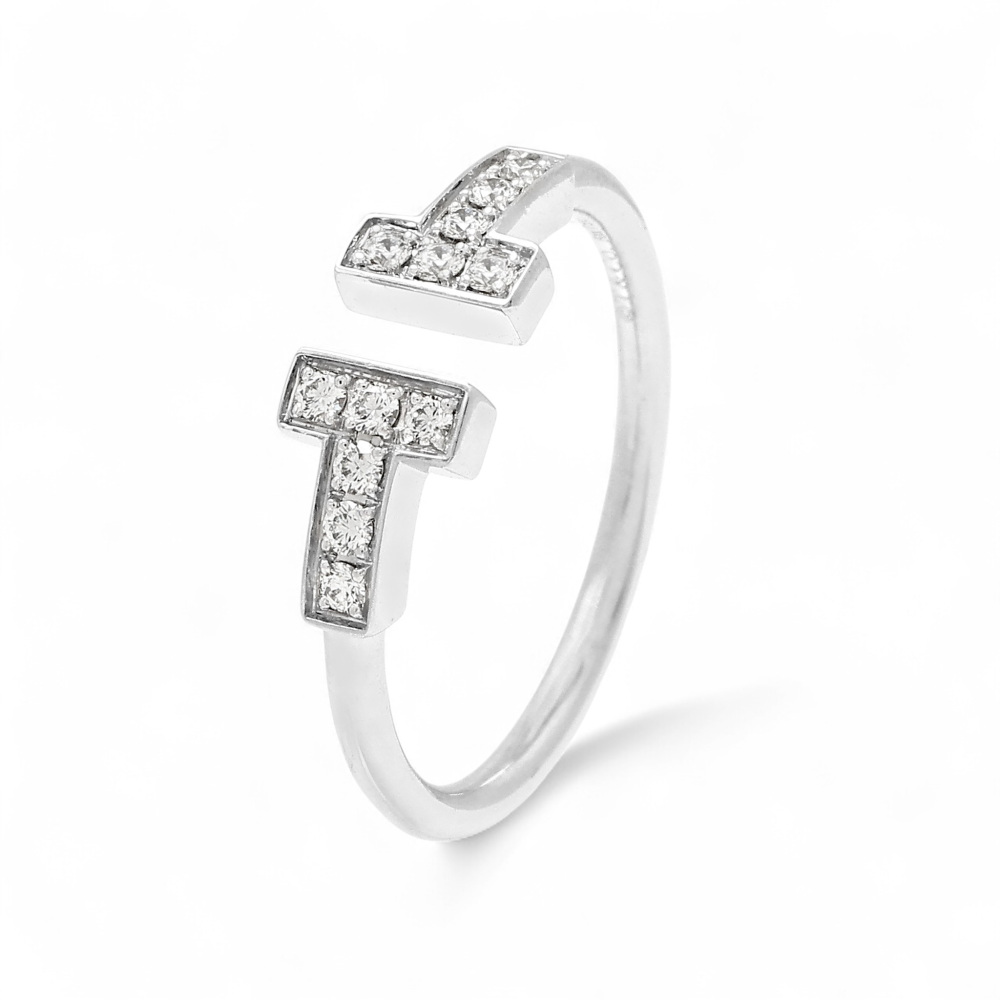 Tiffany & Co. Tiffany T Diamond Wire Ring 18K White Gold 60147235