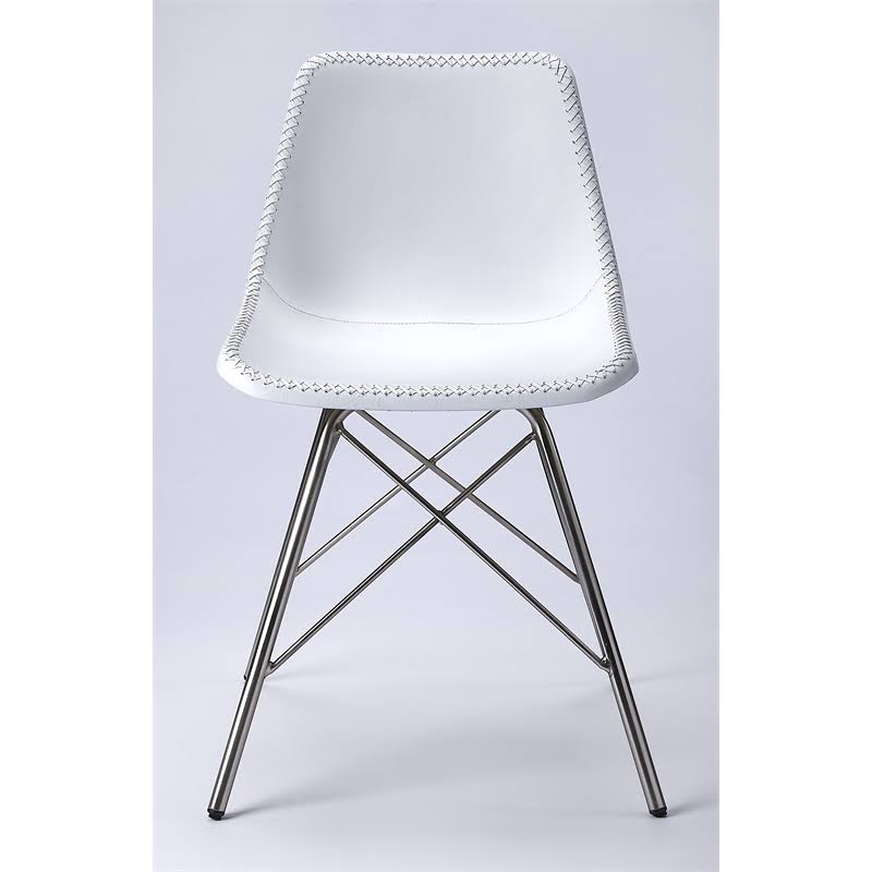 Beaumont Lane Metropolitan Living Leather Side Chair in White