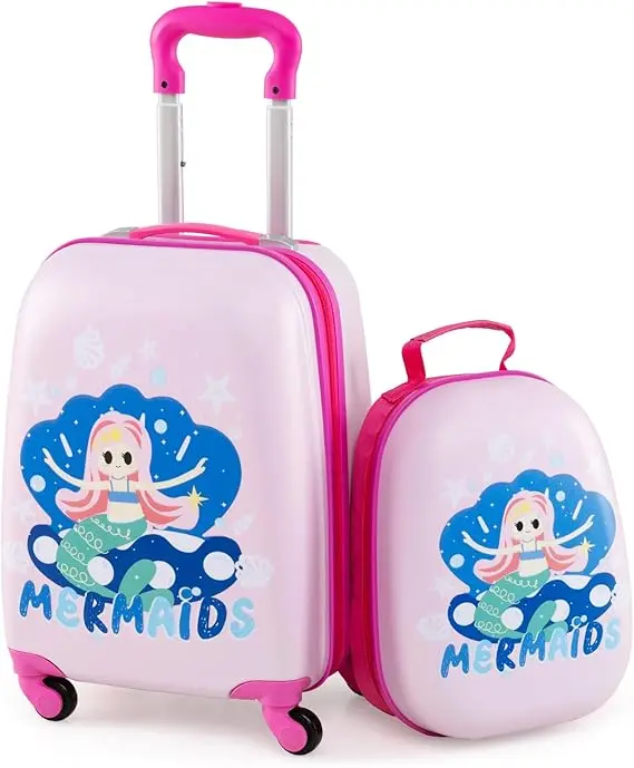Two-Piece Kids’ Luggage Set: 12″ and 16″ Lightweight Spinner Suitcases