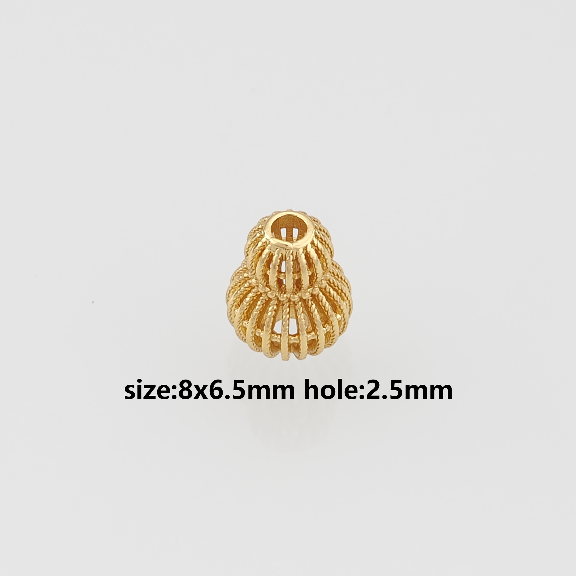 18K Gold Filled Gourd Spacer Beads,Gourd Bead for Bracelet Jewelry Necklace Making Supply
