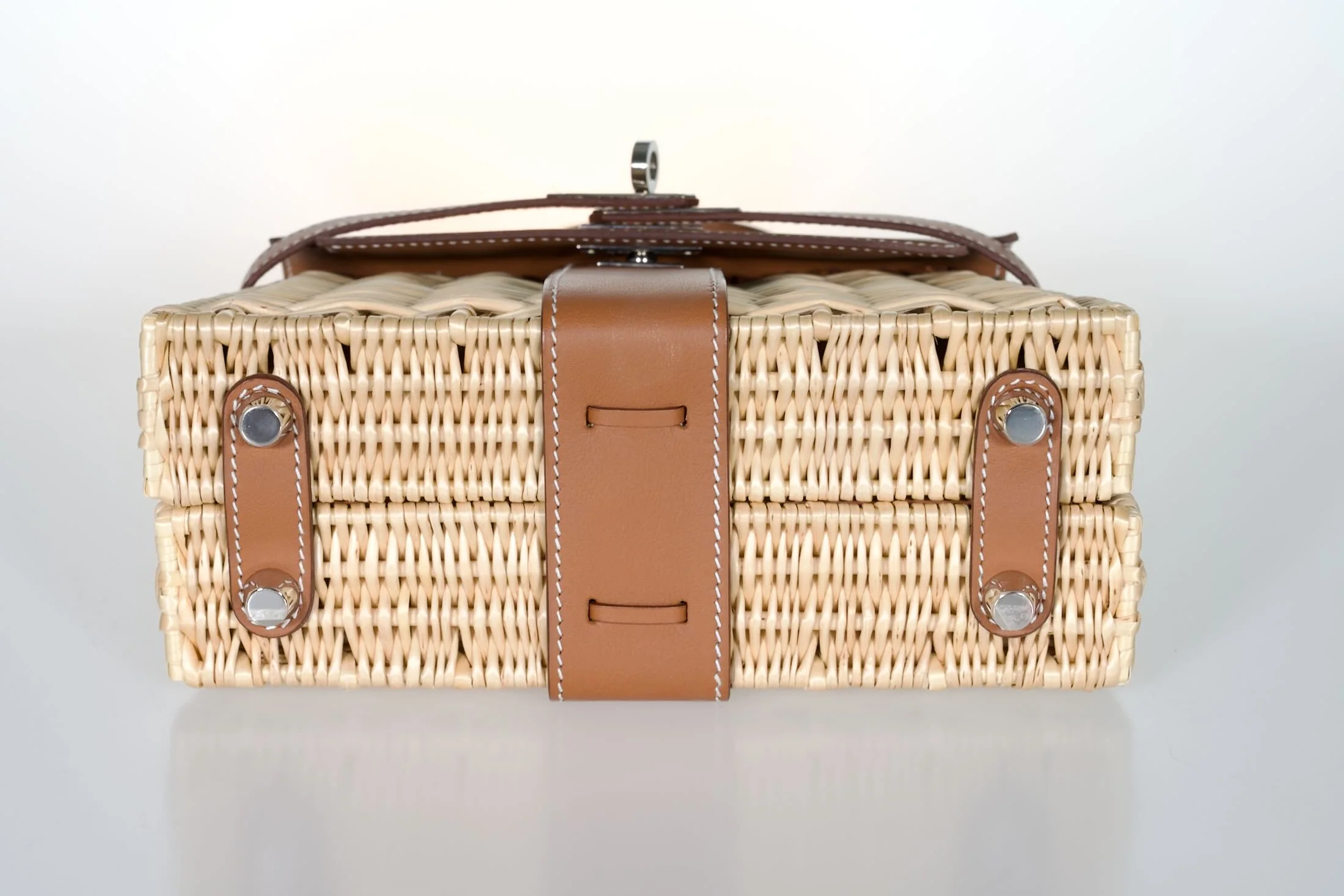 Hermès Mini Kelly Picnic Barenia / Osier Palladium Hardware