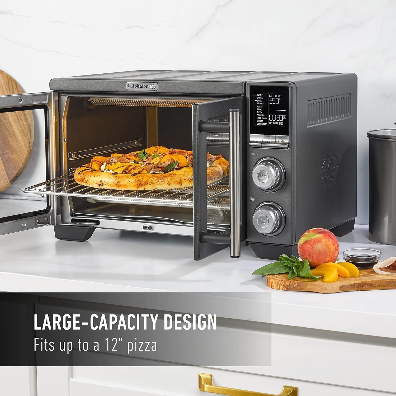 11-in-1 French Door Air Fryer Oven Quartz Heat Technology Convection Toaster Oven Stainless Steel